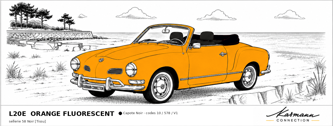 Karmann Ghia Type 14 Cabriolet L20E Orange fluorescent Signalorange