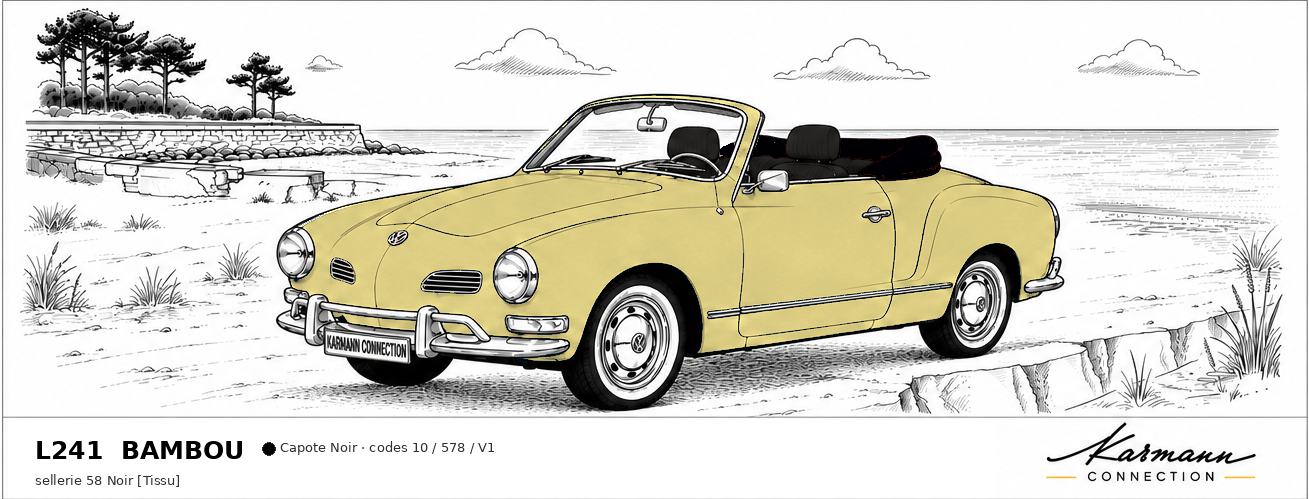 Karmann Ghia Type 14 Cabriolet L241 Bambou Bamboo