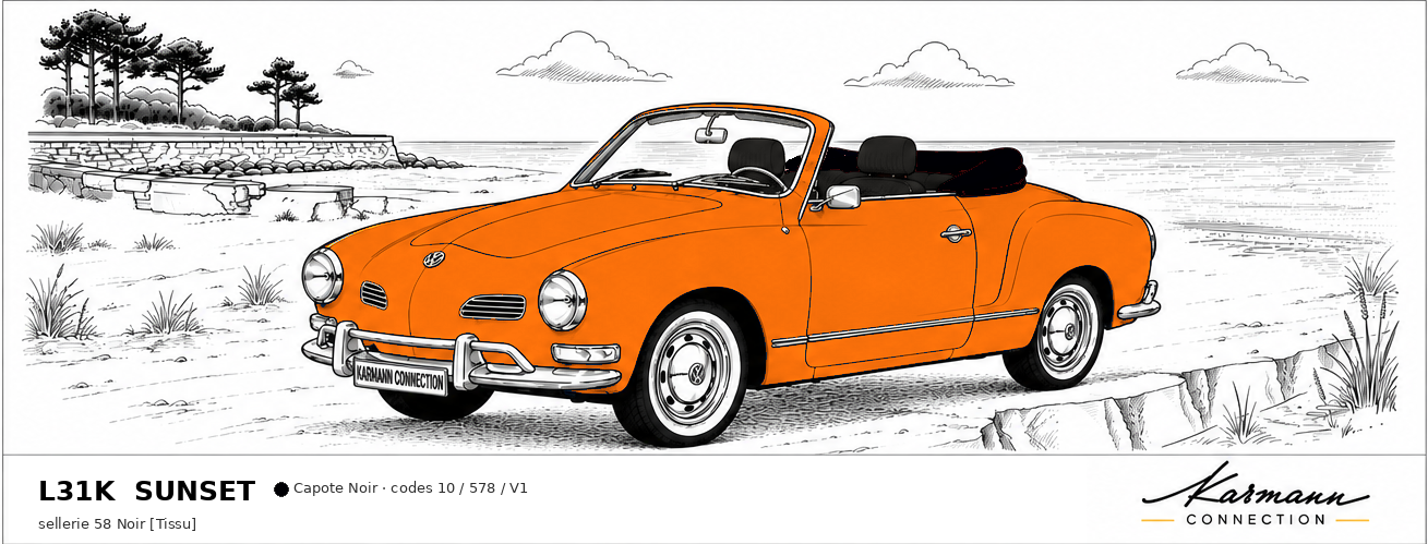 Karmann Ghia Type 14 Cabriolet L31K Sunset Sunset