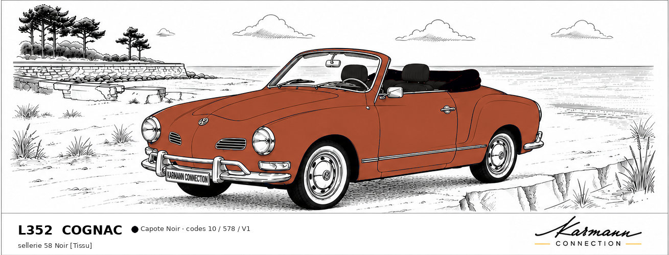 Karmann Ghia Type 14 Cabriolet L352 Cognac Cognac