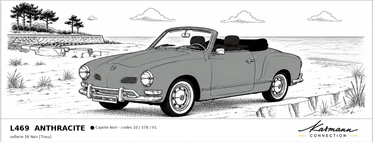 Karmann Ghia Type 14 Cabriolet L469 Anthracite Anthracite