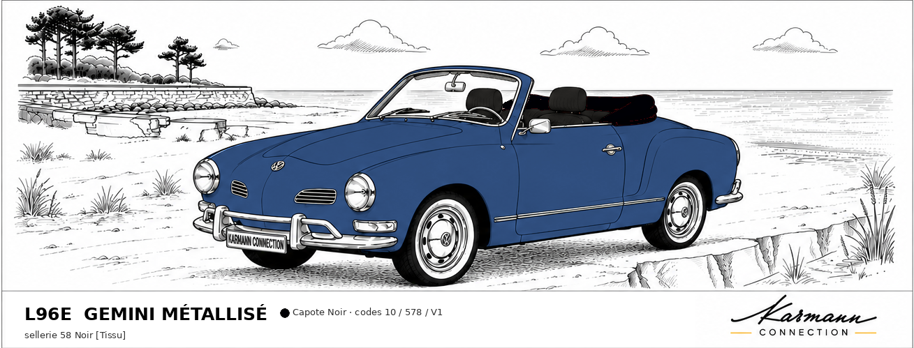 Karmann Ghia Type 14 Cabriolet L96E Gemini métallisé Gemini metallic