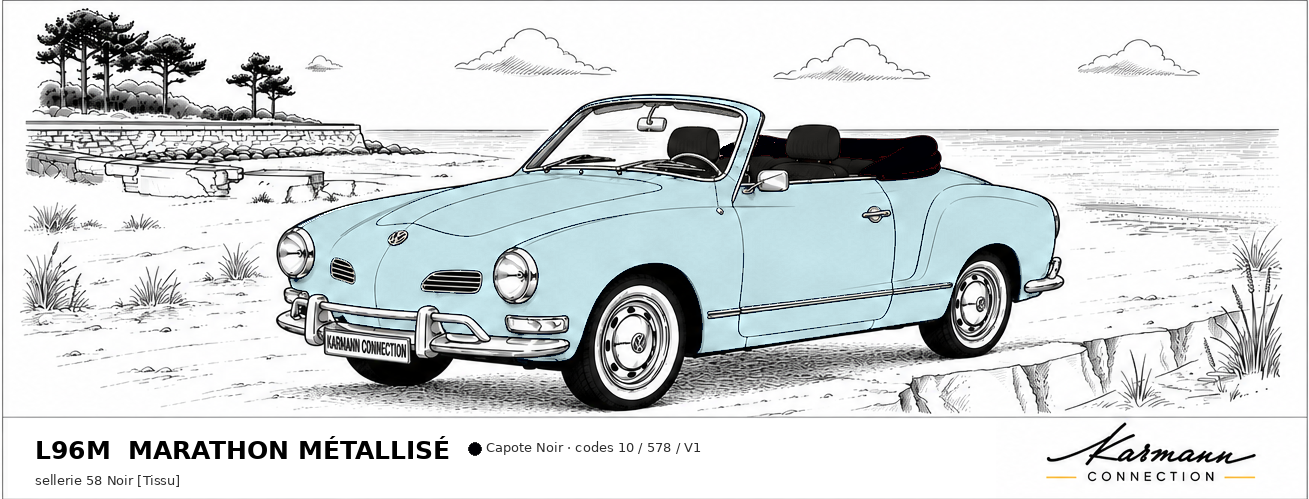 Karmann Ghia Type 14 Cabriolet L96M Marathon métallisé Marathon metallic