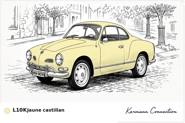 Karmann Ghia Type 14 Coupé L10K Jaune castillan Castillian yellow