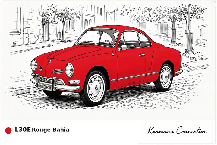 Karmann Ghia Type 14 Coupé L30E Rouge Bahia Bahia red