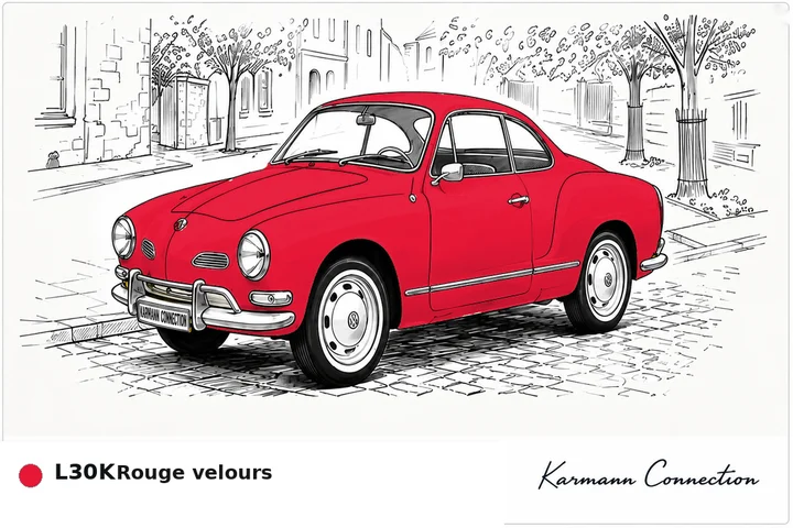 Karmann Ghia Type 14 Coupé L30K Rouge velours Velour red