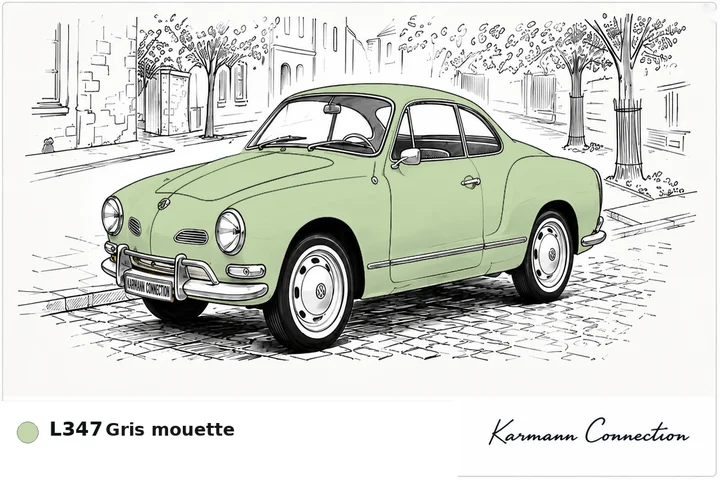 Karmann Ghia Type 14 Coupé L347 Gris mouette Seagull grey