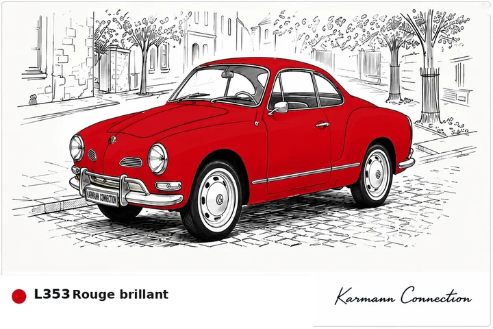 Karmann Ghia Type 14 Coupé L353 Rouge brillant Brilliant red