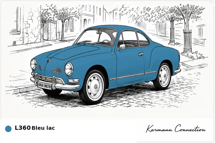 Karmann Ghia Type 14 Coupé L360 Bleu lac Sea blue
