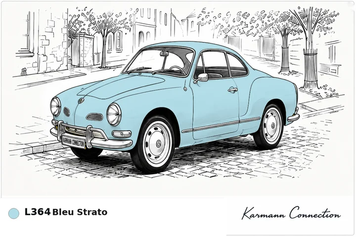 Karmann Ghia Type 14 Coupé L364 Bleu Strato Strato blue