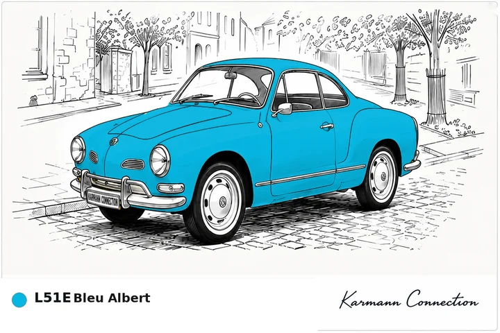 Karmann Ghia Type 14 Coupé L51E Bleu Albert Albert blue