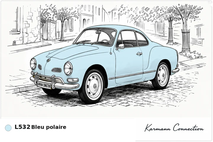 Karmann Ghia Type 14 Coupé L532 Bleu polaire Polar blue