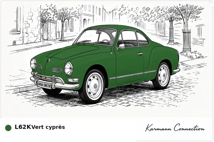 Karmann Ghia Type 14 Coupé L62K Vert cyprès Cypress green