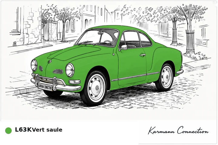 Karmann Ghia Type 14 Coupé L63K Vert saule Willow green