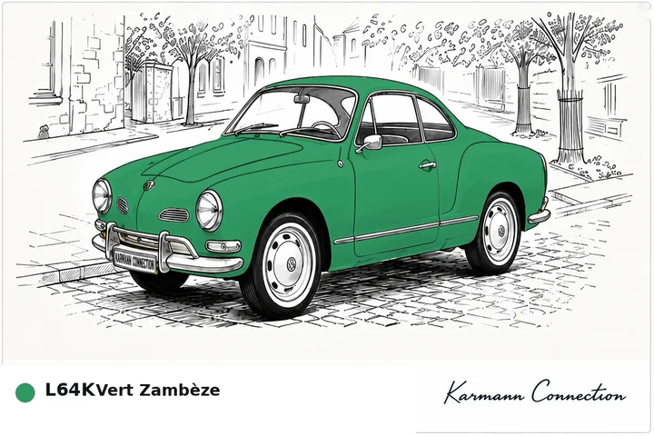 Karmann Ghia Type 14 Coupé L64K Vert Zambèze Zambesi green