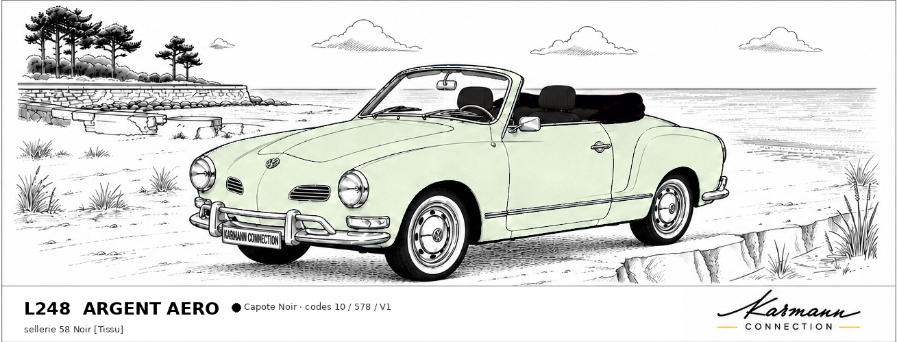 Karmann Ghia Type 14 Cabriolet L248 Argent Aero Aero silver