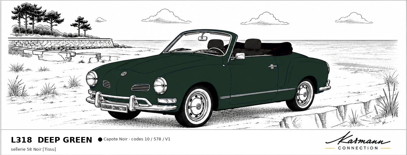 Karmann Ghia Type 14 Cabriolet L318 Deep Green Deep Green