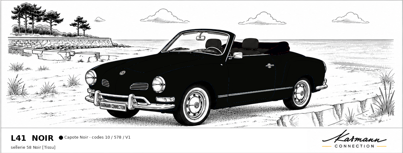 Karmann Ghia Type 14 Cabriolet L41 Noir Black