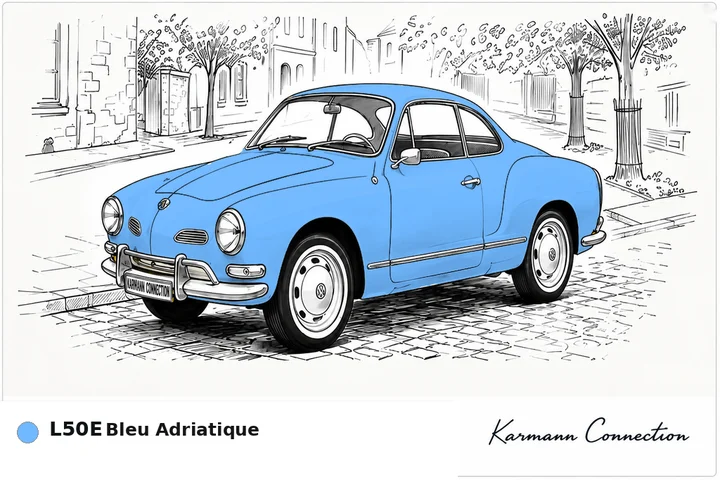 Karmann Ghia Type 14 Coupé L50E Bleu Adriatique Adriatic blue