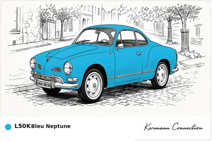 Karmann Ghia Type 14 Coupé L50K Bleu Neptune Neptune blue