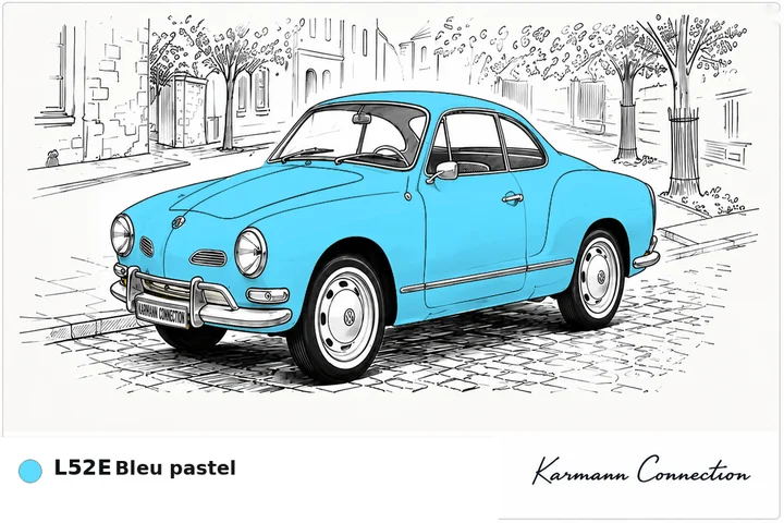 Karmann Ghia Type 14 Coupé L52E Bleu pastel Pastel blue