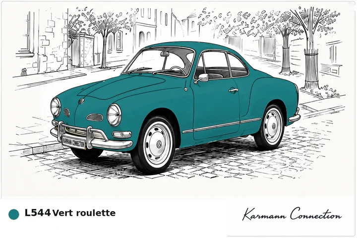 Karmann Ghia Type 14 Coupé L544 Vert roulette Roulette green