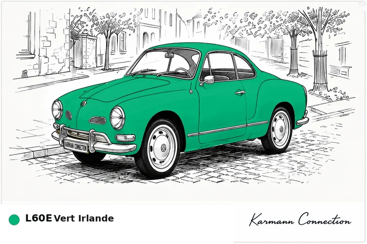 Karmann Ghia Type 14 Coupé L60E Vert Irlande Irish green