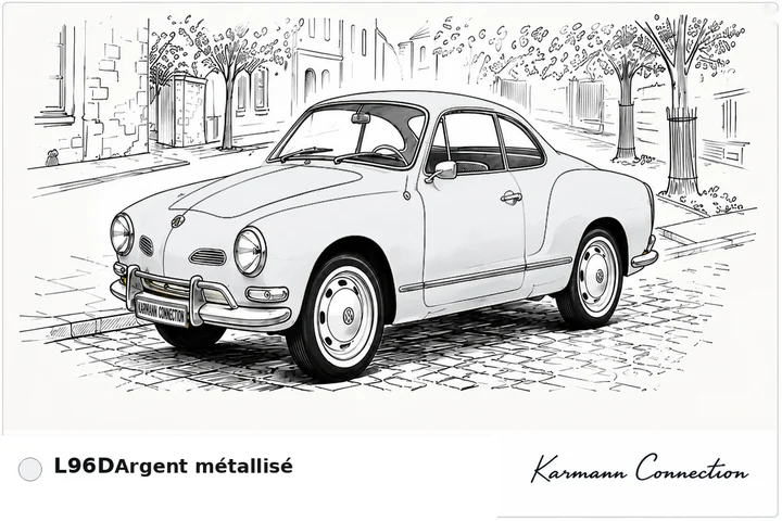 Karmann Ghia Type 14 Coupé L96D Argent métallisé Silver metallic